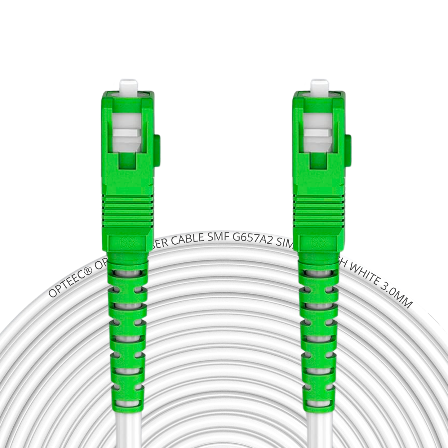 Opteec® - Câble Fibre Optique Blindé - 1M - ORANGE/SFR/BOUYGUES/SOSH/RED by SFR - Rallonge/Jarretière - SC/APC à SC/APC Renforcé - Simplex Monomode - Garantie 10 Ans - Blanc (1M)
