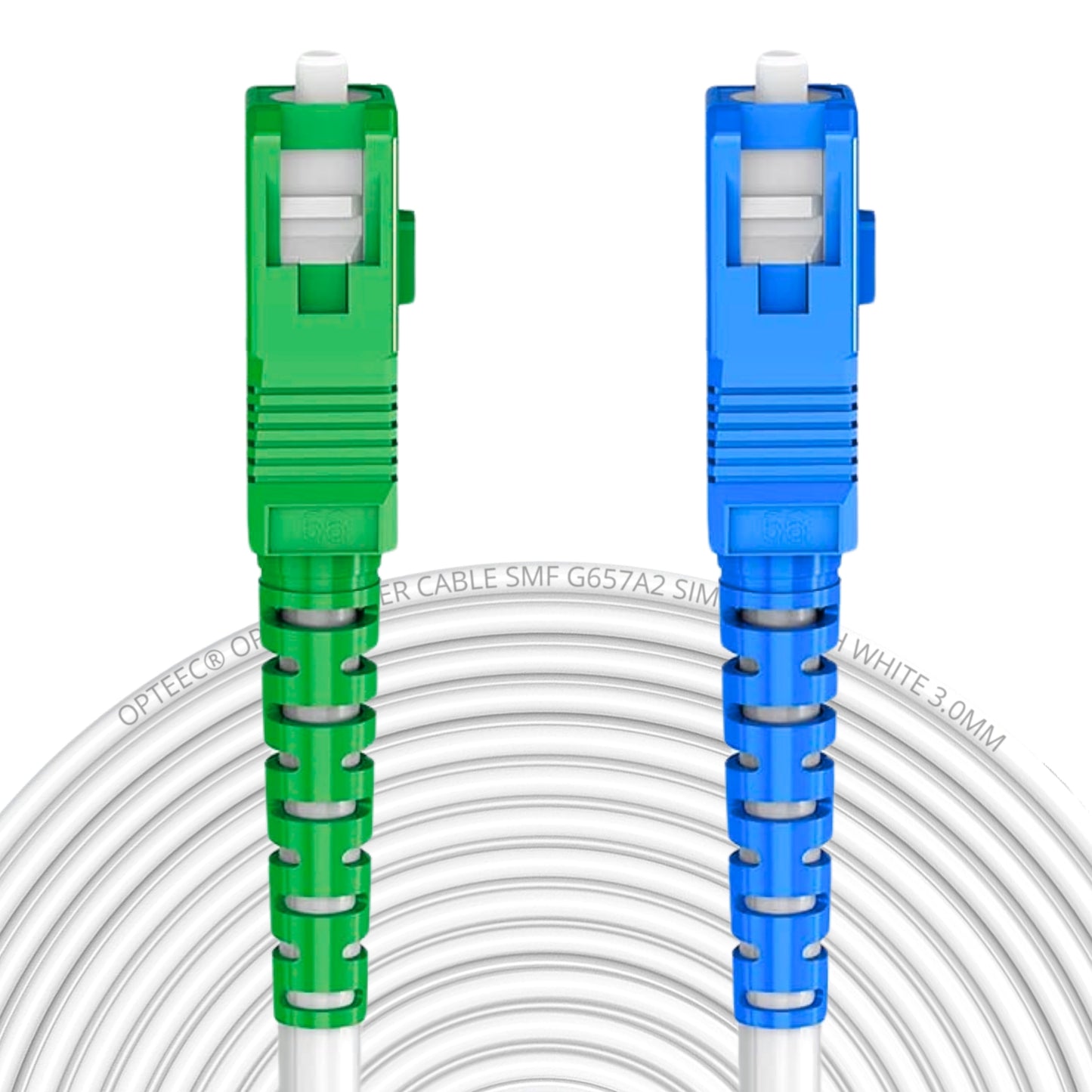 Opteec® - Câble Fibre Optique Blindé - FREE - Rallonge/Jarretière - SC/APC à SC/UPC Renforcé - Simplex Monomode - Garantie 10 Ans